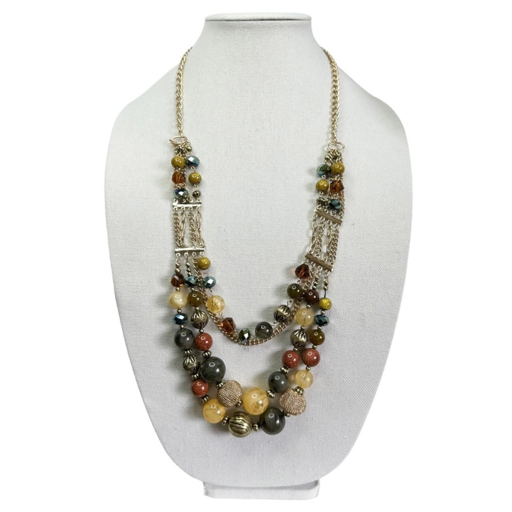 Goldstone Agate Glass Bead Necklace